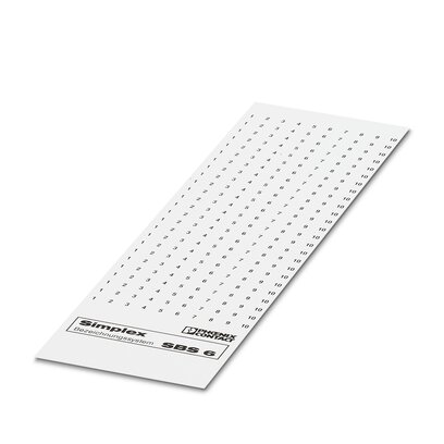       SBS 6:FORTL.ZAHLEN     -     Marking card for terminal marking   Phoenix Contact