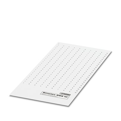       SBS10:FORTL.ZAHLEN     -     Marking card for terminal marking   Phoenix Contact