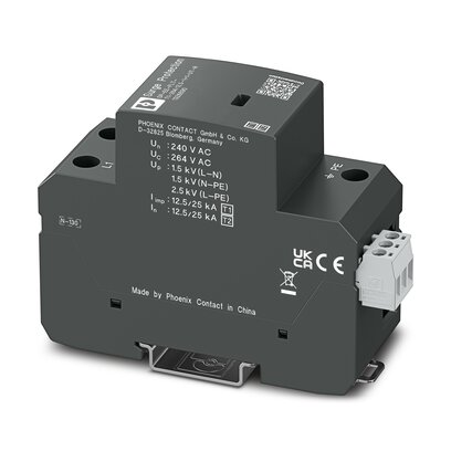       SP-EE-FLT-T1-264/12.5-1+1-UT-R     -     Type 1+2 combined lightning current and surge arrester   Phoenix Contact