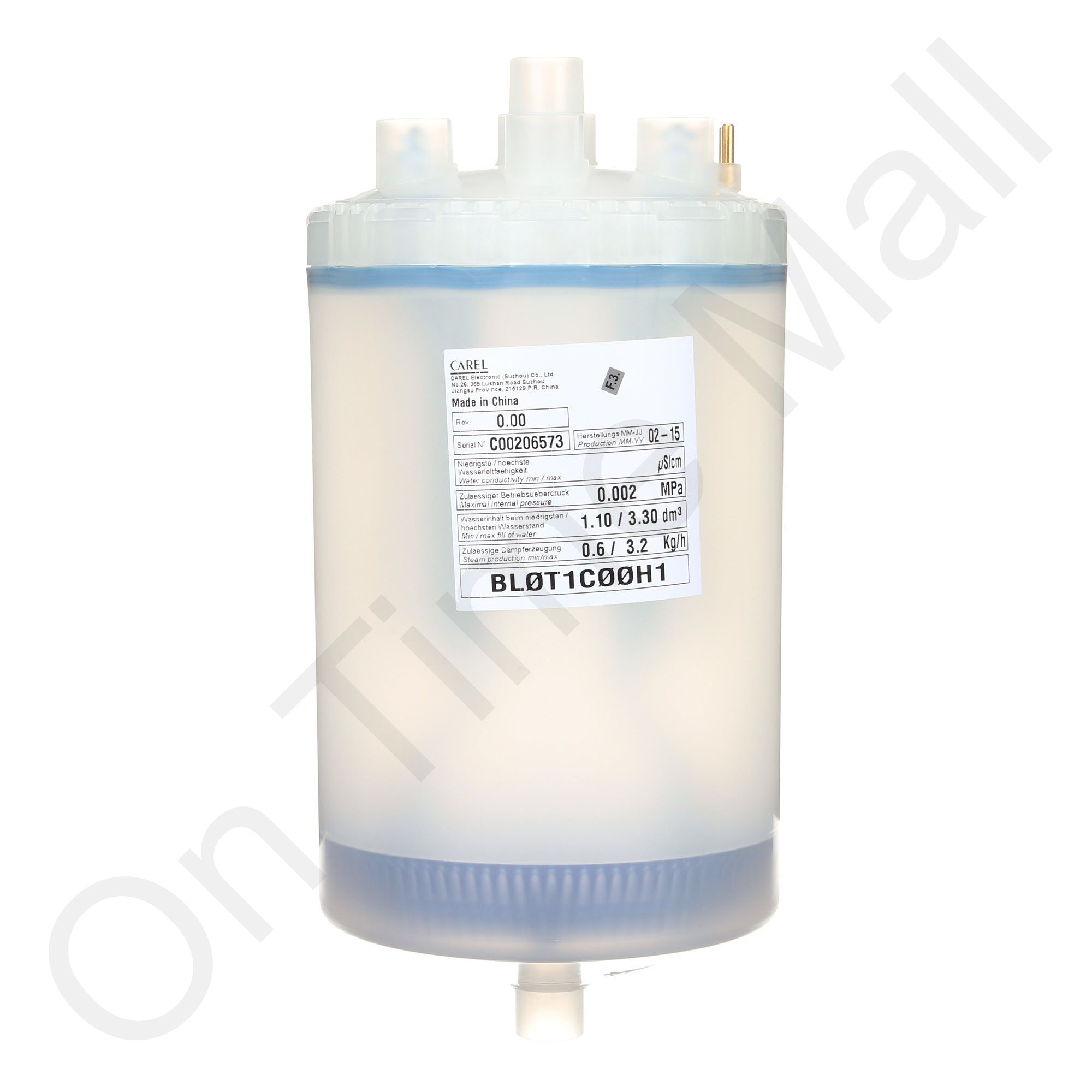 Bình tạo ẩm Carel BL0T1C00H1 1 to 3 kg/h cylinder, three-phase, type C (400 Vac standard)