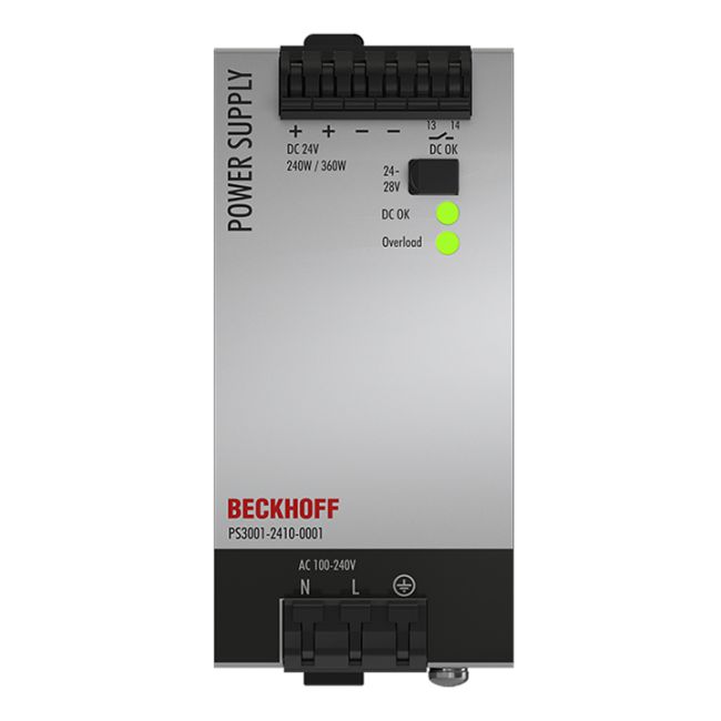 Module Beckhoff PS3001-2410-0001 | Power supply PS3000; output: 24 V DC, 10 A; input: AC 100…240 V/DC 110…150 V, 1-phase