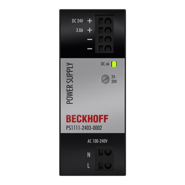 Module Beckhoff PS1111-2403-0002 | Power supply PS1000; output: 24 V DC, 3.8 A; input: AC 100…240 V, 1-phase