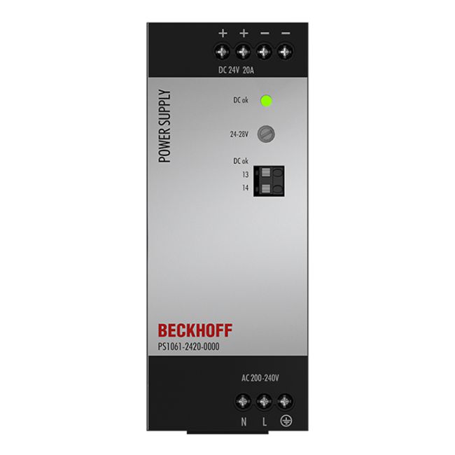 Module Beckhoff PS1061-2420-0000 | Power supply PS1000; output: 24 V DC, 20 A; input: AC 200…240 V, 1-phase