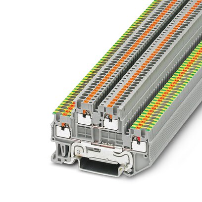 PTTB 1,5/S-PE/L     -     Protective conductor double-level terminal block   Phoenix Contact