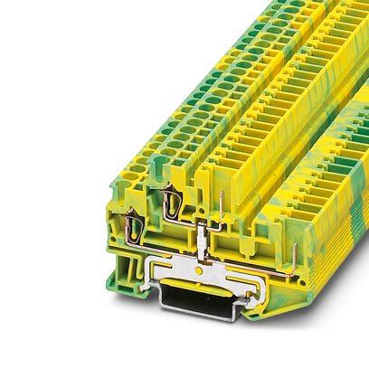 STTB 2,5/2P-PE     -     Protective conductor double-level terminal block   Phoenix Contact